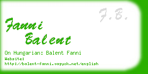 fanni balent business card